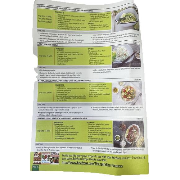 10-Blade Vegetable Spiralizer: Strongest-Heaviest Duty Spiral Slicer Brieftons - Picture 9 of 13